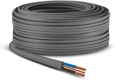Primes DIY Twin and Earth Cable 6mm 6242Y BASEC Approved 1m Socket Ring Wire