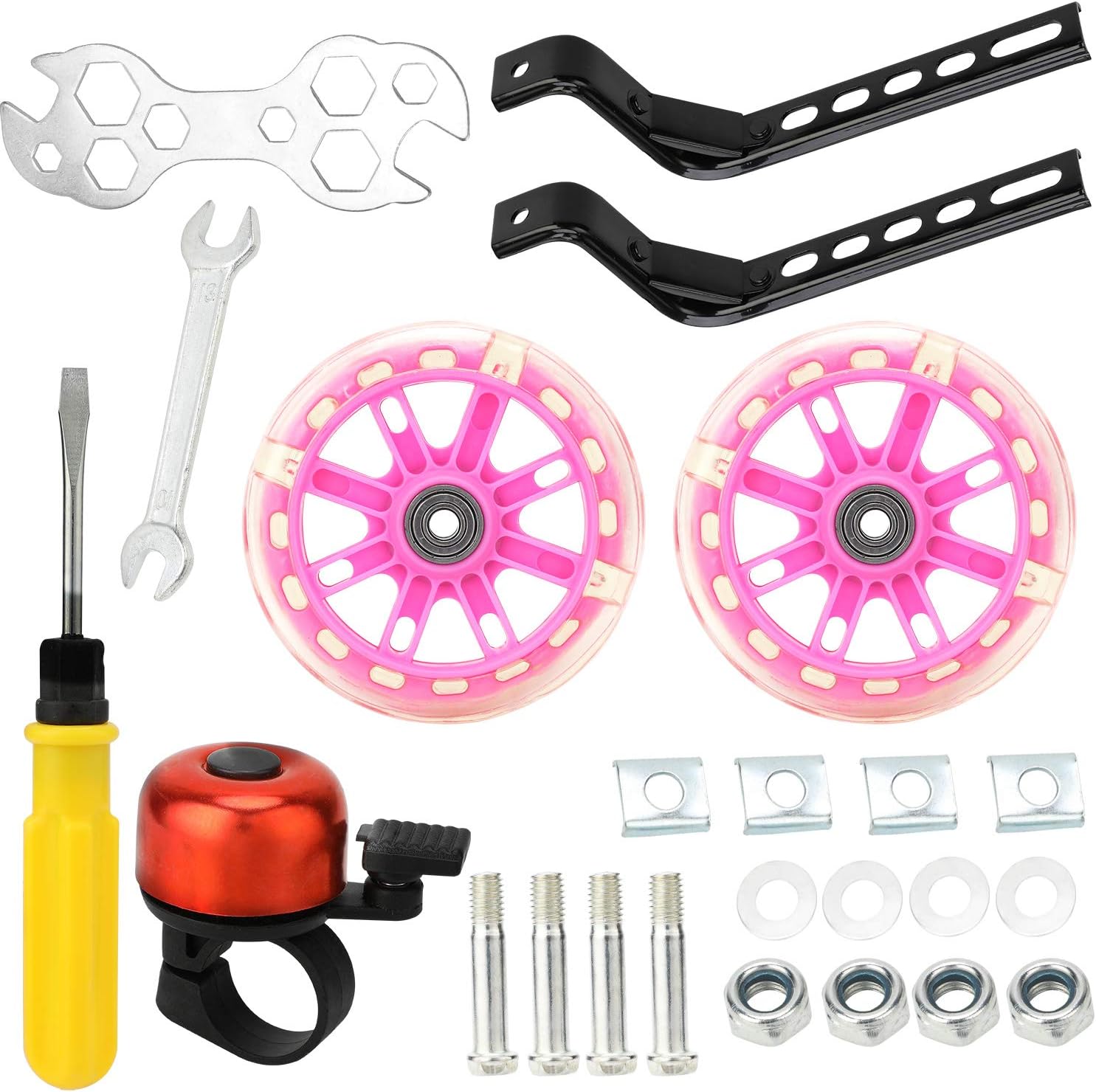 GothicBride Rotelle Bici Bambino, Universali Rotelle per Bicicletta da Bambino Regolabili, Stabilizzatore Rotelle per 12 14 16 18 20 Pollici Bicicletta