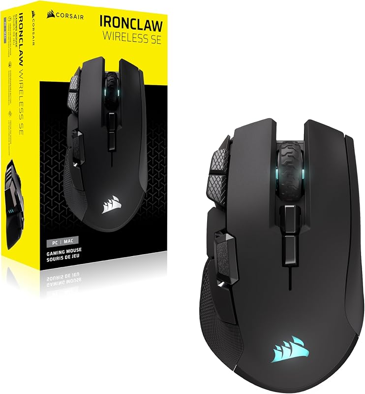 Rato de gaming IRONCLAW Wireless SE – 26.000 DPI, Design Ergonómico para Mãos Grandes, 10 Botões Programáveis, para MOBA, FPS, MMO – Preto