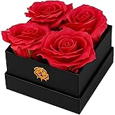 Covilim Candied Flowers in Elegant Box - Gift for Mom, Wife, Girlfriend - Mothers Day, Birthday, Anniversary - Red Preserved Blooms Gift for Women