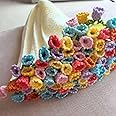 Rose Bouquet Blanket Material Kit, Crochet Flower Bouquet Blanket Handmade,Finished or Material Package,Romantic Rose Flower Knitted Sofa Blankets, for Mother's Day Birthday Home Decor