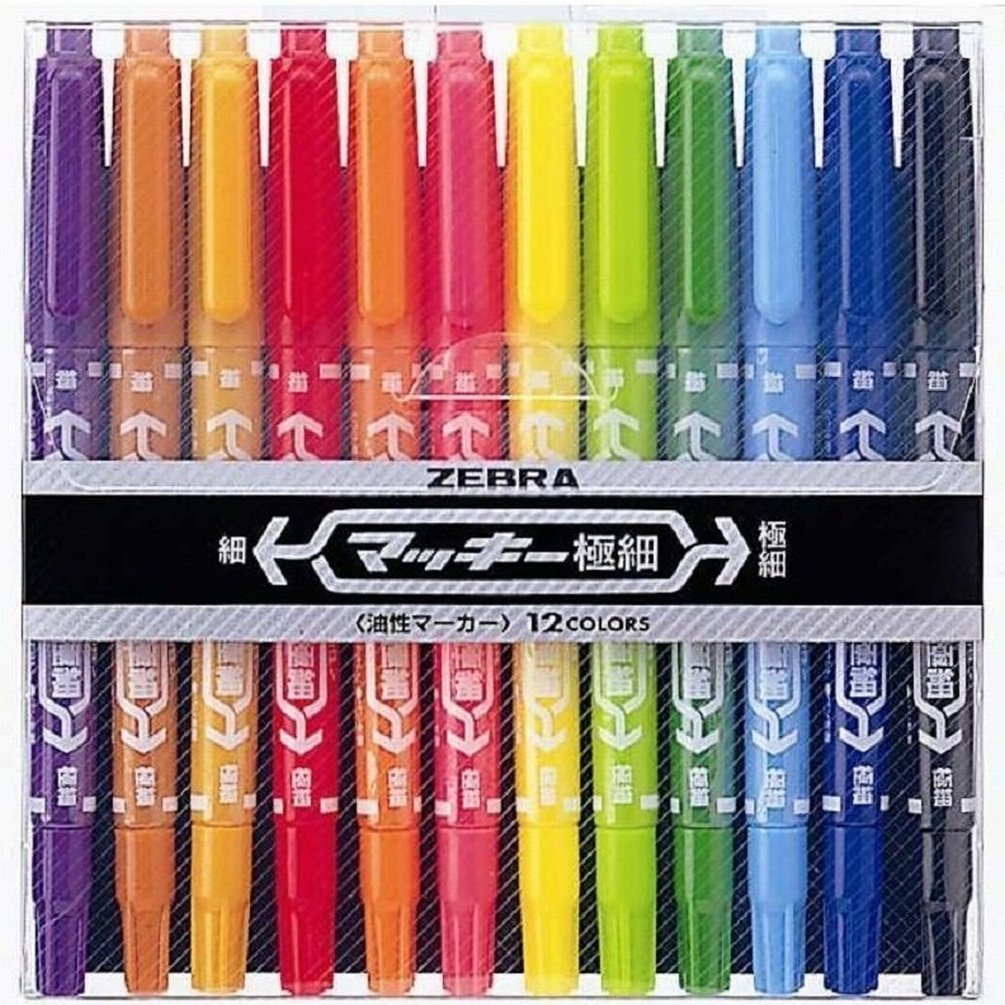 NEW Zebra McKee 12 color set Extra-fine Permanent marker japanese