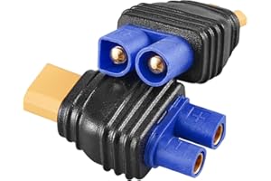 ZHOFONET XT30 Female to EC3 Male Connector,2 pcs XT30-EC3 Injection Molded Connectors Adapter,RC Battery Adapter for LiPo Battery Micro FPV Drone.