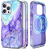 Casetego for iPhone 14 Pro Max Case,Compatible with MagSafe,[Military Grade Drop Test] Full Body Protection Slim Shockproof Rugged Marble Women Girls Case for iPhone 14 Pro Max 6.7 inch,Cobalt Violet