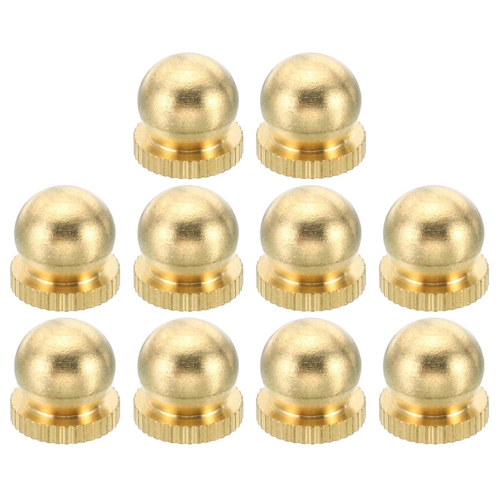 PATIKIL M6x1 Thread Brass Cap Nuts Knob, 10 Pack Lamp Finial Decoration Screw Caps Nut Handle Knob Decoration for Lighting Furniture Cabinet, 11mm