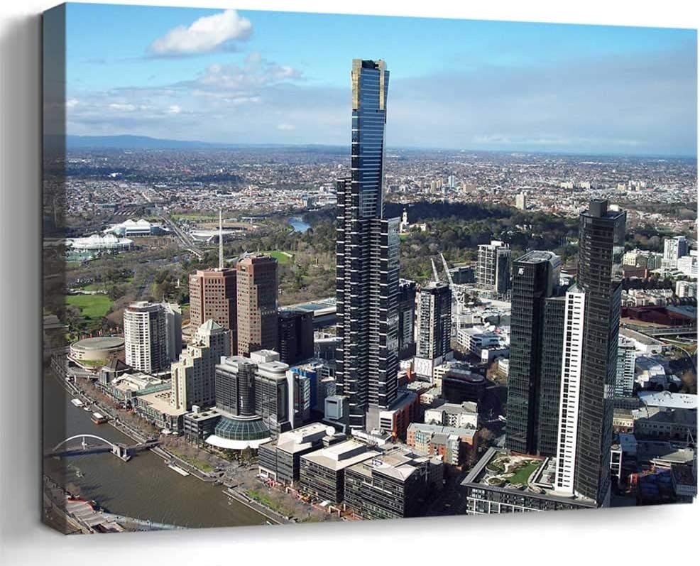 Wall Art Canvas Print Photo Artwork Home Decor (24x16 inches)- Buildings Eureka Tower Melbourne Skyscraper