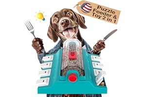 KADTC Dog Puzzle Toy for Medium/Extra/Large/Dogs Mind Game Self Play Spinning N' Eat Food Capacity 16.4 oz Adjustable Slow Feeder Treat Dispensing Interactive Boredom Brain Mental Stimulation Games