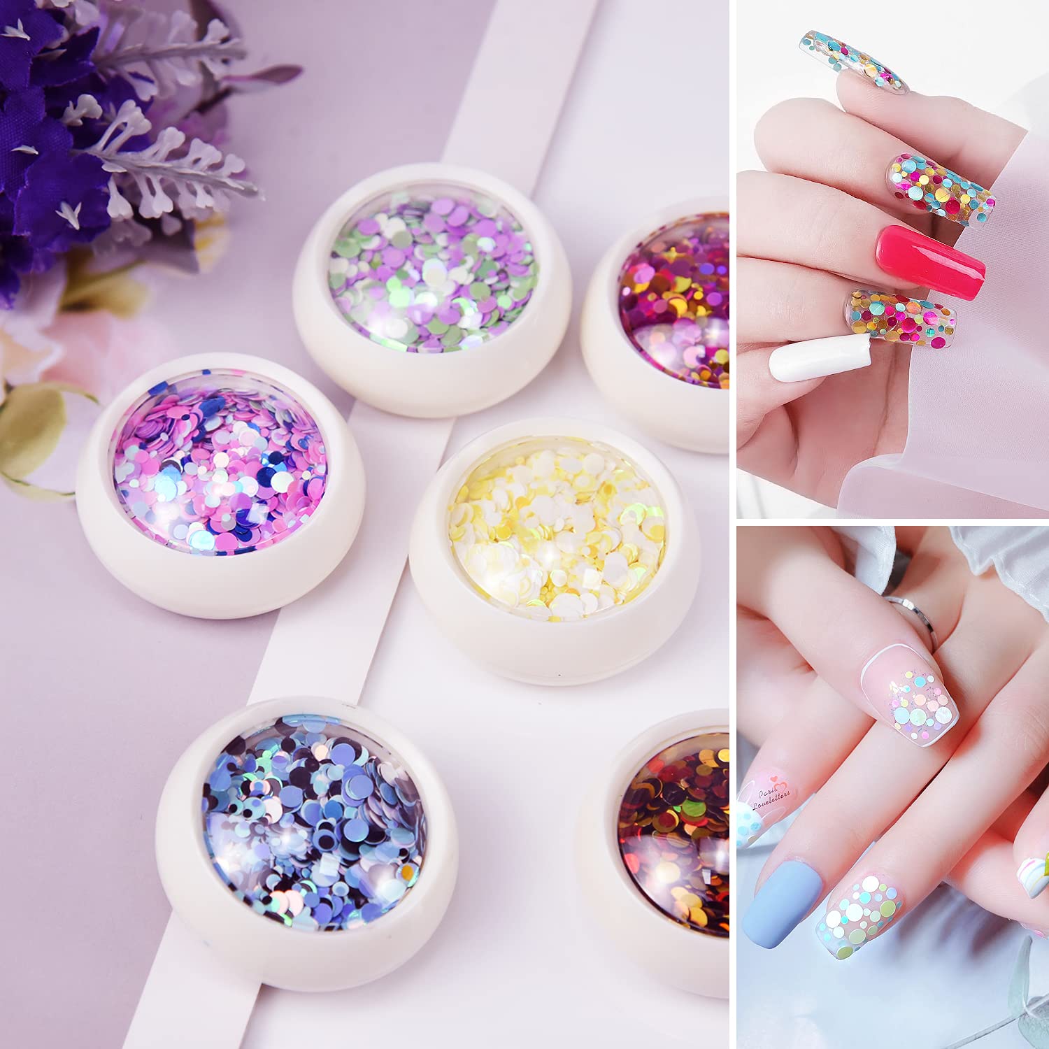 MENOLY Nail Art Supplies, 12 in 1 Nail Art Kit with Nail Tranfer Stickers Nail Brushes Nail Dotting Pens Round Shell Stickers Glitter Powder Nail sequins Nail Rhinestones, Nail DIY Design for Girls : Beauty