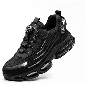 USOR Steel Toe Shoes for Men Women, Lightweight Comfortable Work Sneakers, Puncture Proof Air Cushioned Safety Toe Shoes for