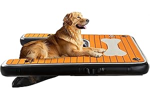 POHARE Dog Pool Ramp - Inflatable Dog Boat Ramp (60" x 40"), Safe & Easy Water Access, Supports Dogs Up to 210 Pounds, Suitable for Pool, Dock & Lake
