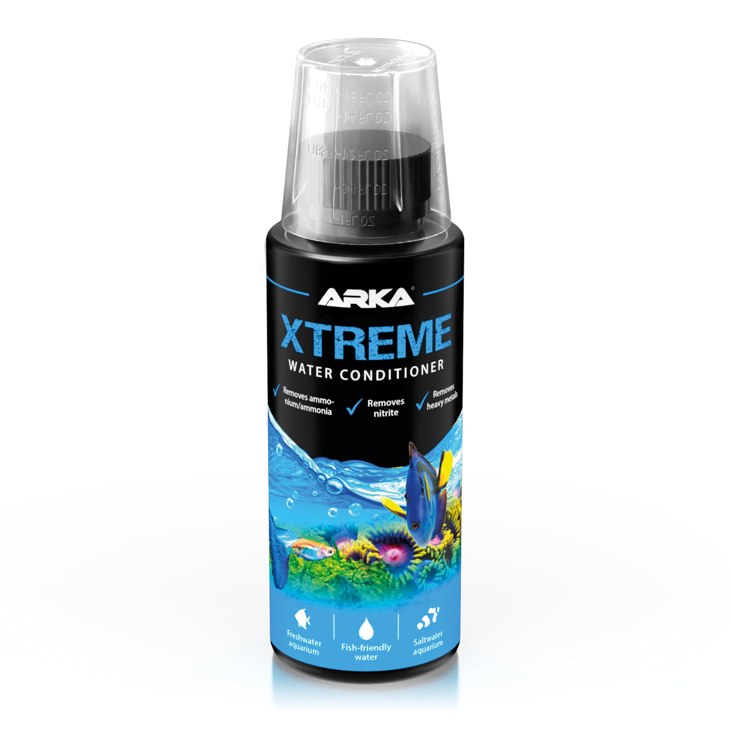 Tap safe for fish tanks 118 ml – instant water conditioner – neutralises chlorine, ammonia & nitrite – protects fish & removes heavy metals – ideal for new aquariums – ARKA Xtreme
