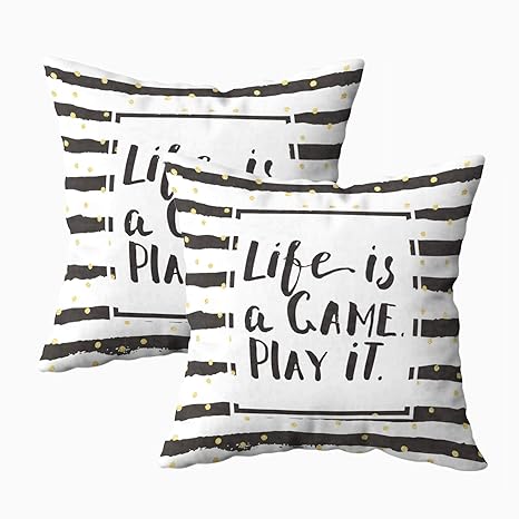 Capsceoll Throw Pillow Covers 2pcs Life Game Play Printable Motivational Greeting Card Decor Design A It 18x18 Pillow Covers Home Decoration Pillow
