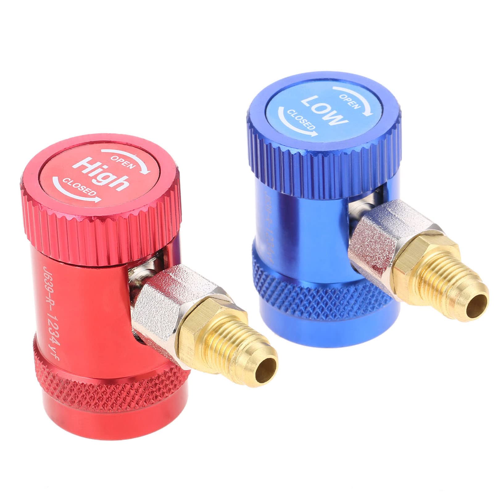 Adapter Refrigerant R1234yf Quick Couplers 1/4" Male Port High/Low Side R1234yf Adapter Manual Couplers Car Air Tool Set A/C Refrigerants Manifold Gauge Hose Air Con Adapters