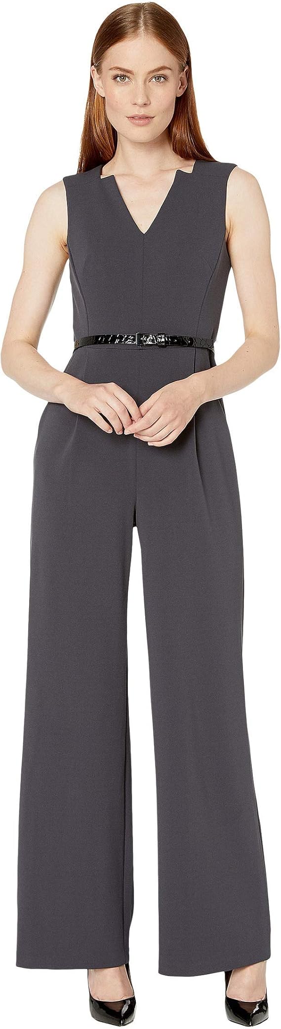 Calvin Klein Belted VNeck Jumpsuit Clothing