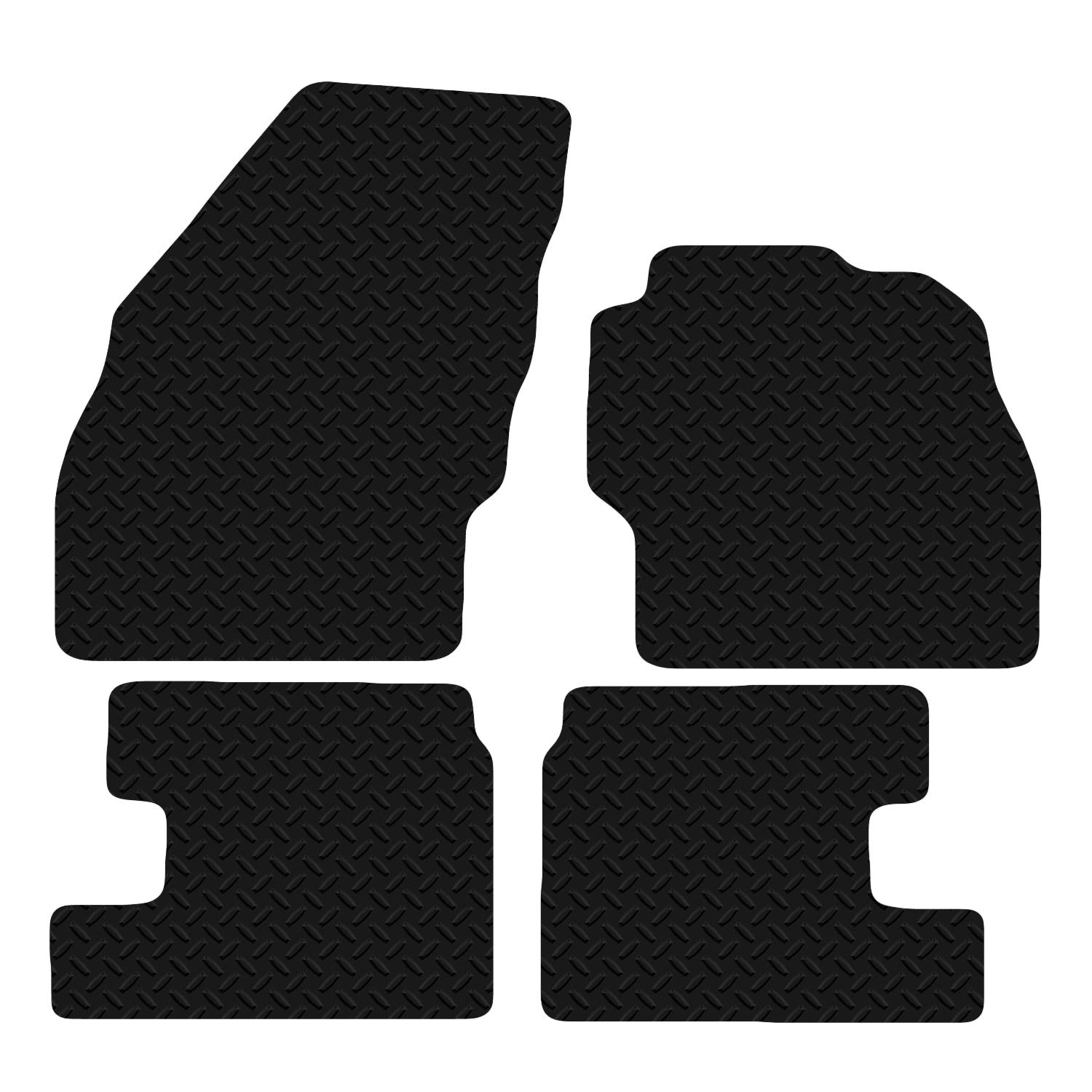 Vauxhall Adam (2013-2019) Rubber Car Floor Mats Tailored Fit Complete Accessory Black Custom Fitted - Anti-Slip Backing, Heavy Duty & Waterproof By Carsio