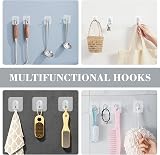 JelKen Self Adhesive Hooks 12 PCS Heavy Duty Plastic Wall Hooks view 5
