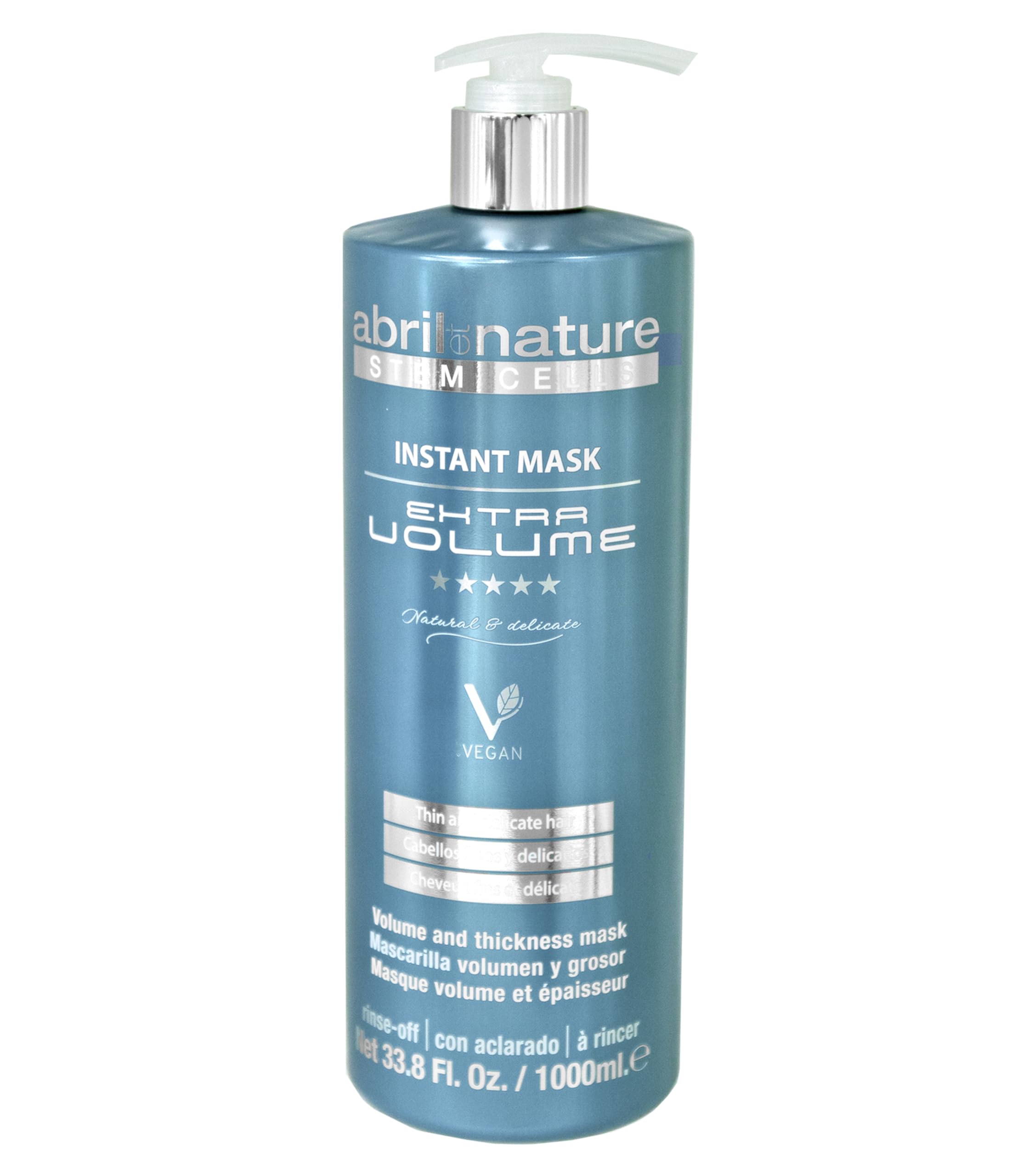 abril et nature - Professional Hairdressing Mask Age Reset - Volume Effect - For Fine Hair - Thickens Hair Fiber - Regenerates and Rejuvenates - Hydrating Hair Mask - 1000 ml