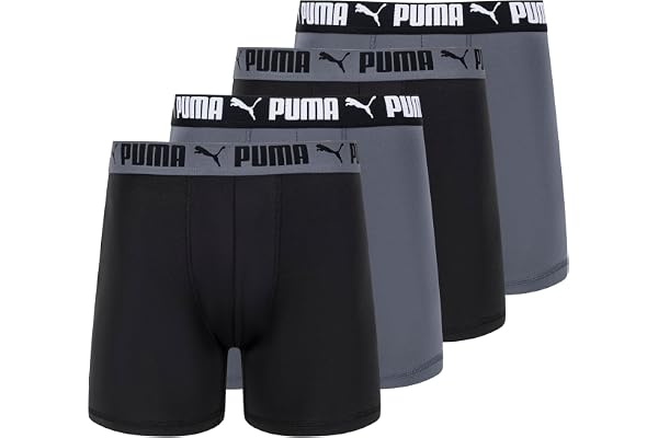 Puma Mens 4 Pack Active Stretch Boxer BriefsBoxer Briefs