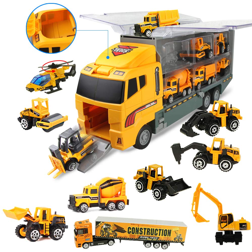 Coolplay Toy Truck Kids Construction Toy Digger Construction Toy Cars for 3 Year Olds Boys Kids Play Vehicles Age 4 5 6