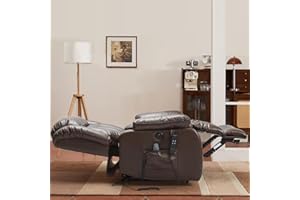 Infinite Position Dual Motor Power Lift Recliner Chair for Seniors,Lay Flat Lift Chairs Breathable Leather Recliners, USB Por