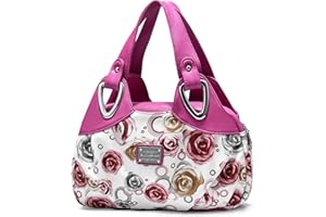 NICOLE & DORIS Ladies Fashion Handbags Elegant Top-handle Bags for Women Floral Shoulder Bags PU Leather