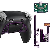 eXtremeRate RISE Plus MAX Back Paddles Kit with Clicky Trigger Stops & Rubberized Grip for PS5 Controller BDM-030 040 050, Remappable Back Buttons Kit for PS5 Controller - Black - NO Controller