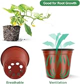 PEYOU 100Pcs 4 Inch Plant Pots Plastic Seedling Nursery Pots 10cm view 3