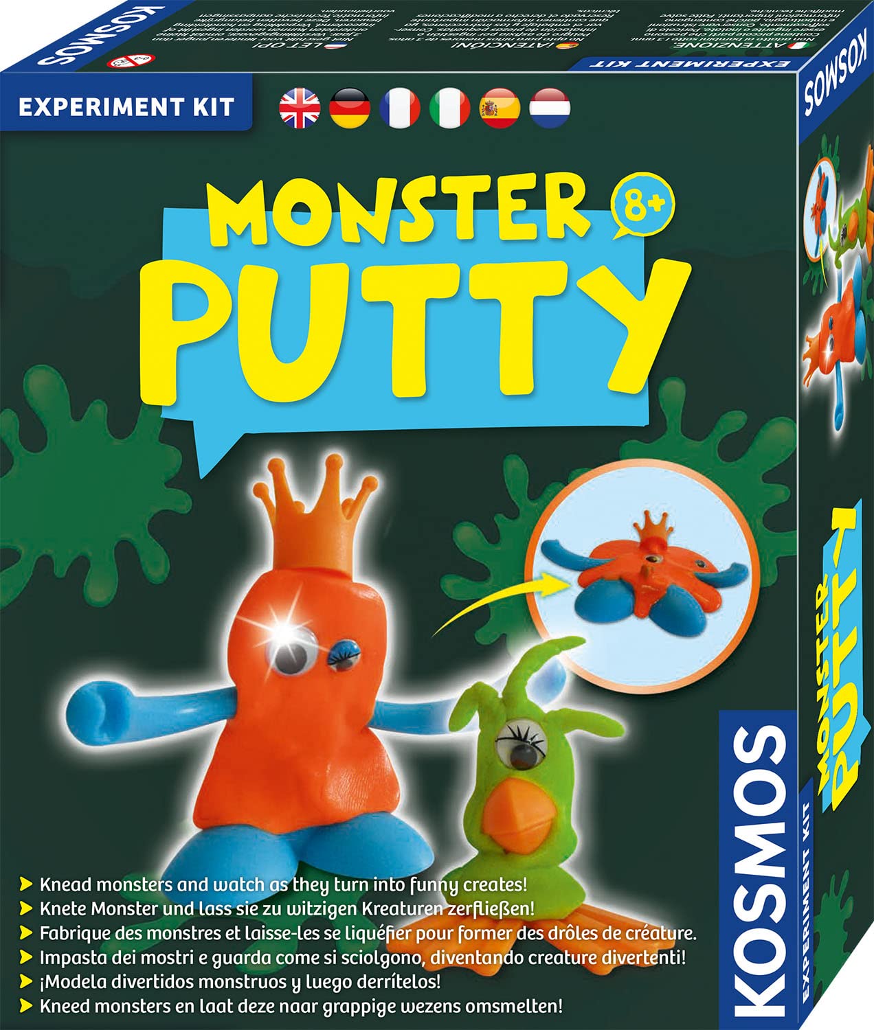 Thames and Kosmos 1665302 Monster Putty, Form Cool Monsters and Funny Aliens, Experiment Kit, Ages 8+,Multi Colored