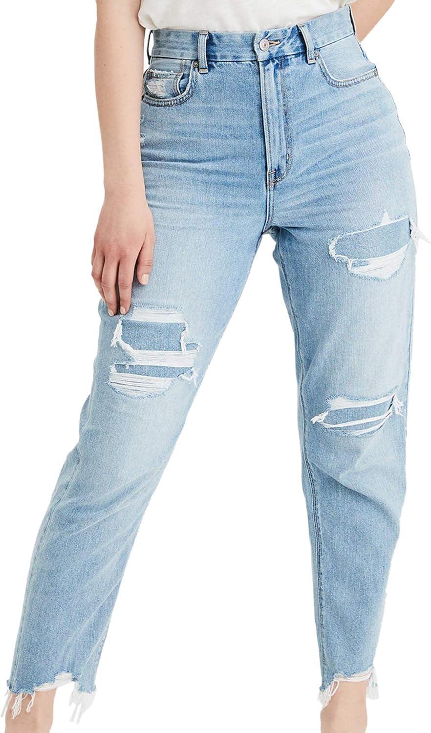 american eagle distressed mom jeans