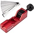 Toolwiz Spark Plug Gap Tool with 32 Blade Steel Feeler Gauge, Universal Gapping Tool for Most 10mm 12mm 14mm 16mm Thread Spark Plugs, Red