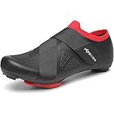 KESCOO Unisex Cycling Shoes Compatible with Peloton Bike & SPD Indoor Outdoor Road Bike Cycling Shoe for Men Women, 1 Hook and Loop Strap, with Delta Cleats