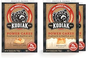Kodiak Cakes Power Cakes Variety Pack - Protein Pancake Mix Just Add Water - 100% Whole Grain Flapjack and Protein Waffle Mix - Buttermilk (2, 20oz) and Chocolate Chip (1, 18oz) Pancake Mix Bulk