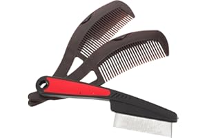 KOCKSHION 3pcs Pet Hair Grooming Tool Set for Cats and Dogs with Anti-static Comb and Efficient Dandruff