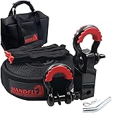 Handfly Offroad Recovery Kit, 3" x 30 ft Tow Recovery Strap, 1pcs Hitch Receiver, 2pcs 3/4" D-Ring Shackles with Storage Bag for Truck Jeep SUV ATV