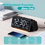 Mesqool Alarm Clock Radio with Projector and Dual Charging Ports view 2
