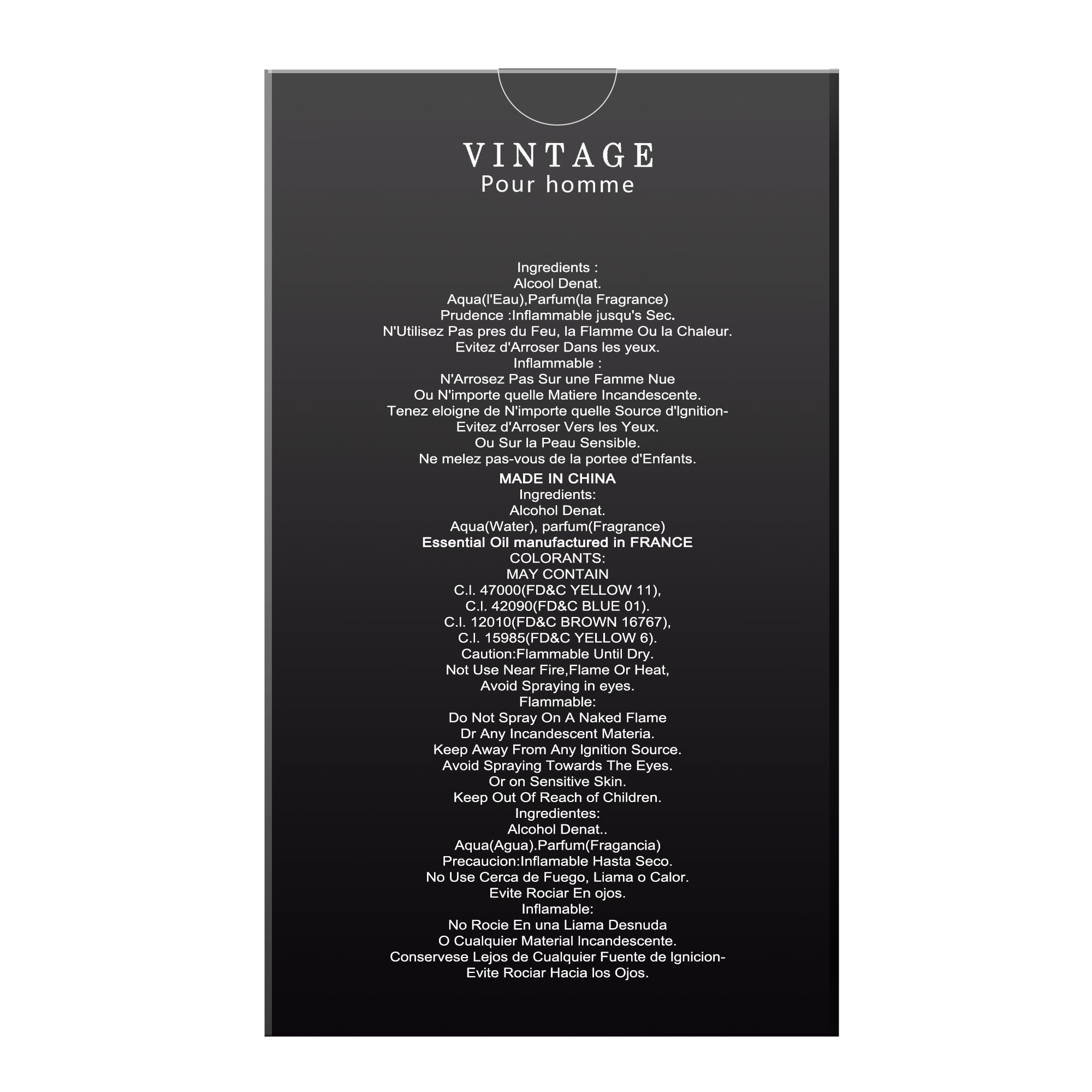 Hybrid & Company Vintage Pour homme Mens Classic Scent Perfume Eau De Toilette Spray 100 ML