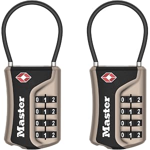 Master Lock Set Your Own Combination, TSA Approved Luggage Lock, Silver, 2 Pack, 4697SLVEC2