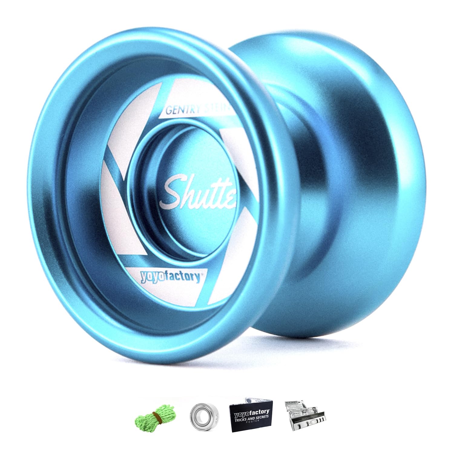 YoYo Factory Shutter Metal Yo Yo – Professional Trick YoYo with Extra Ball Bearing | Unresponsive Magic YoYo Kids, Teens & Adults - Blue — image 1