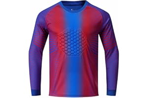 Hansber Kids Youth Goalie Shirts Padded Long Sleeve Soccer Goalkeeper Jersey Football Uniform