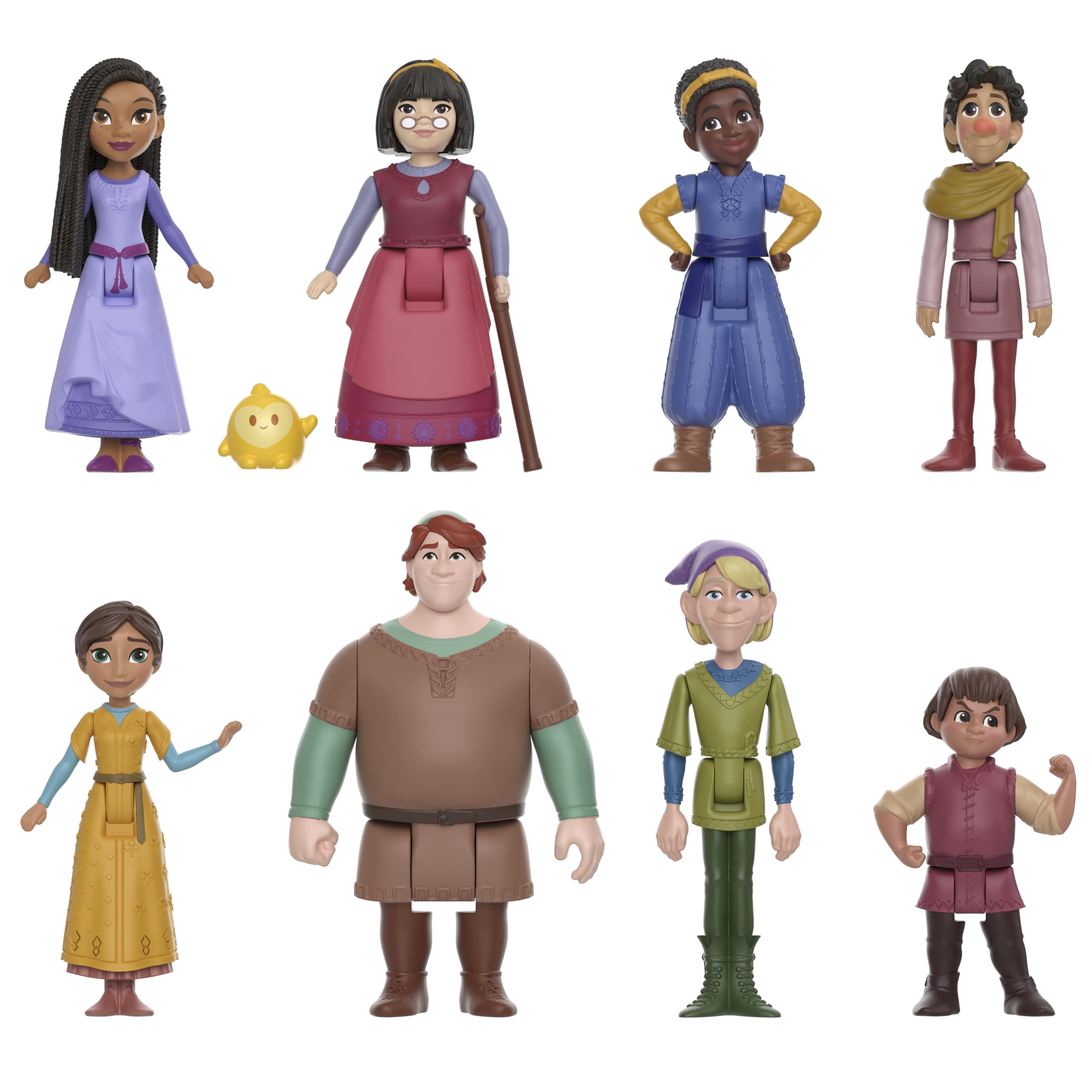 Disney Wish The Teens Mini Doll Set, 8 Posable Dolls & Star Figure, Characters Wear Signature Outfits, HPX36