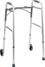 Drive Devilbiss Folding Lightweight Aluminium Walking Frame with Front Wheels view 1