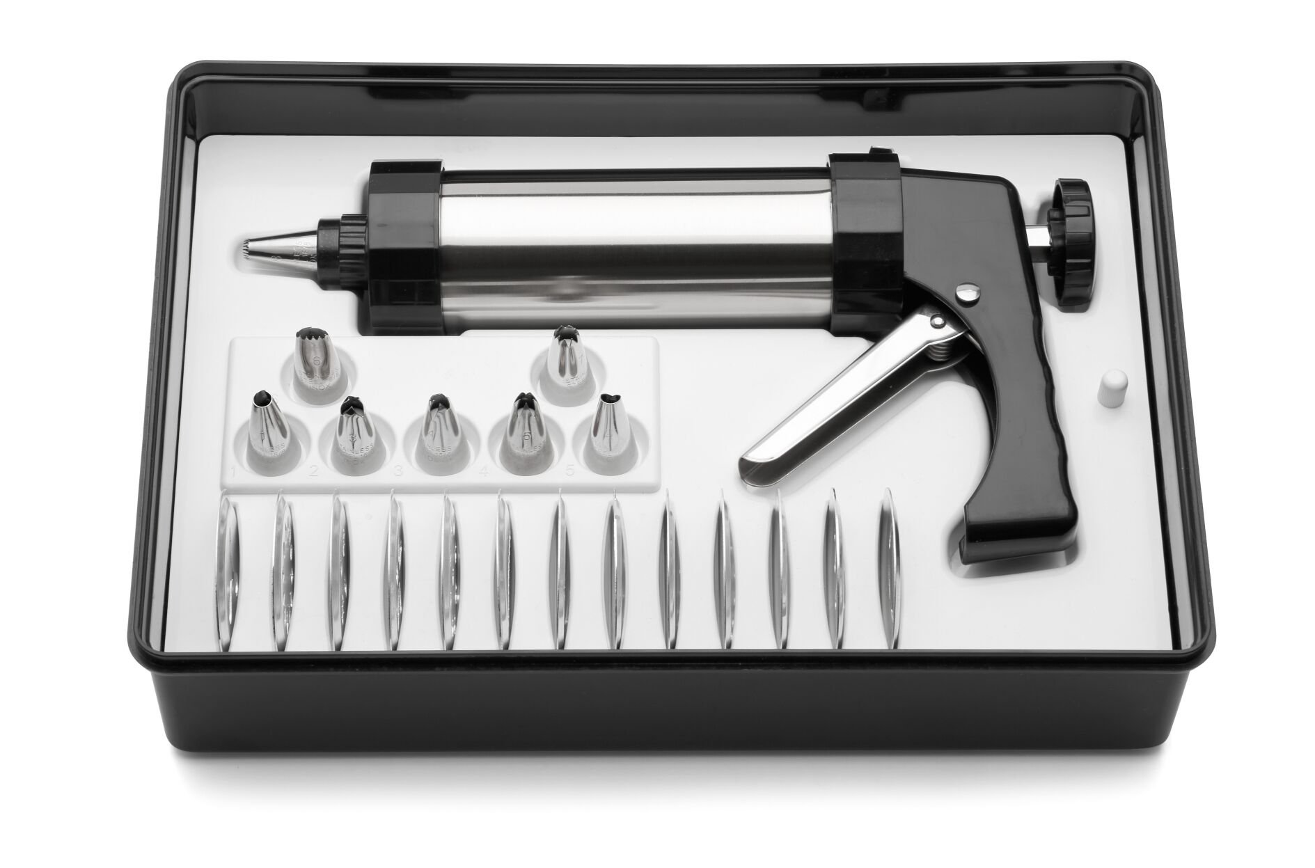 Weis Icing and Biscuit Set, Stainless Steel, Silver/Black, 25 x 15 x 5 cm