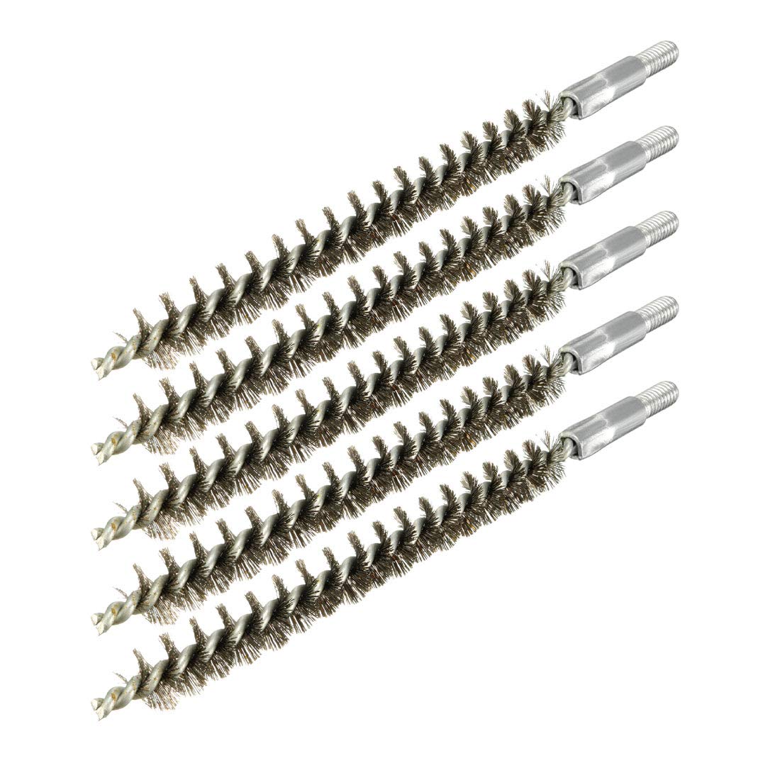 sourcing map M6 Stainless Steel Wire Pipe Tube Sweep Cleaning Chimney Brush 10mm Diameter 5pcs