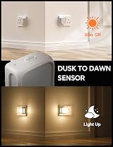 PURSNIC Night Light Plug In 1W Dusk to Dawn 3000K Warm White 2 Pack view 3