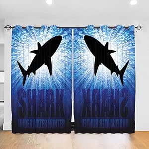 Camuflaje Camuflaje Tiburón Submarino Hunter Cortinas de ventana
