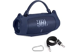 NIFUYOP Silicone Case for Charge 6 Portable Bluetooth Speaker, Waterproof Soft Travel Cover with Detachable Shoulder Strap and Carabiner, Protective Skin Case for Charge 6 Wireless Speaker Accessories, Blue