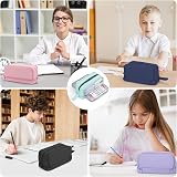 Howala Large Capacity Pencil Case 4 Compartments Purple Multifunctional Bag view 5
