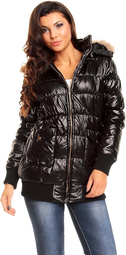 Unilarinna Damen Pufferjacke Mit Fellkapuze - Leichte Winterjacke Für Kalte Tage
