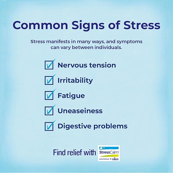 BOIRON STRESSCALM TABLETS FOR RELIEF OF STRESS, ANXIOUSNESS, NERVOUSNESS, IRRITABILITY, AND FATIGUE – 60 COUNT