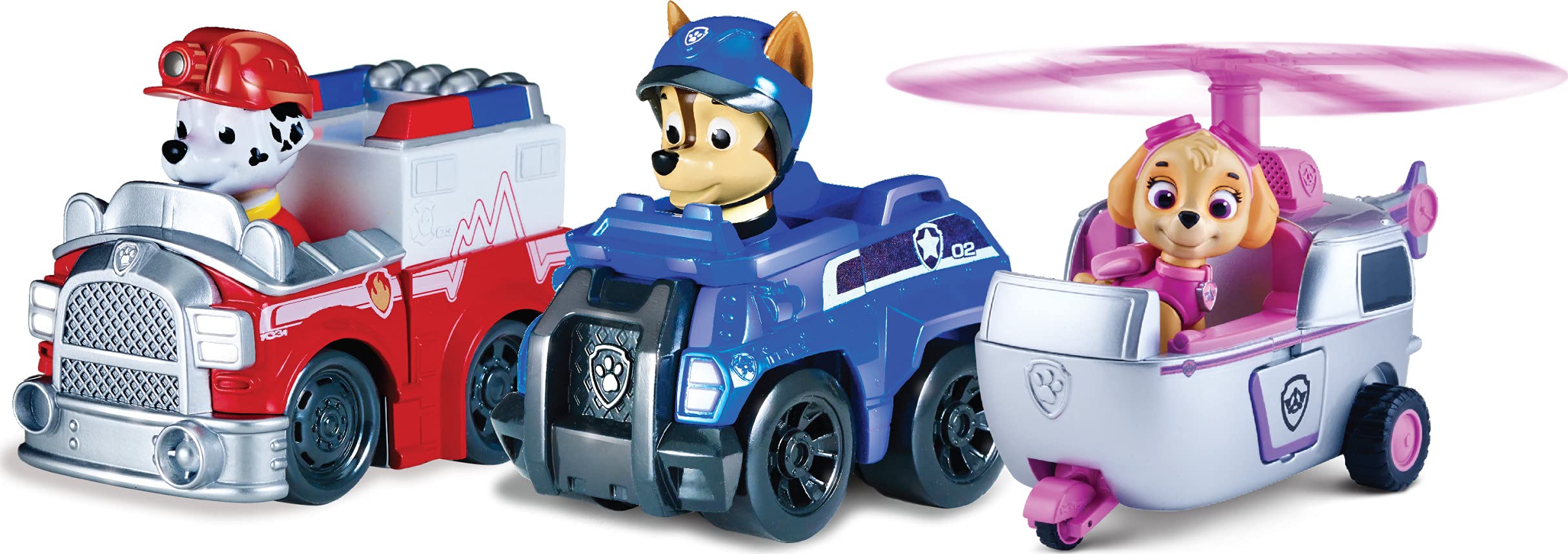 Spin Master Paw Patrol Rescue Racers 3pk Online Exclusive 3 (Rescue Marshall, Spy Chase, Skye) Paw Patrol Rescue Racers 3pk Online Exclusive 3 (Rescue Marshall, Spy Chase, Skye), Multicolour, 3 yr(